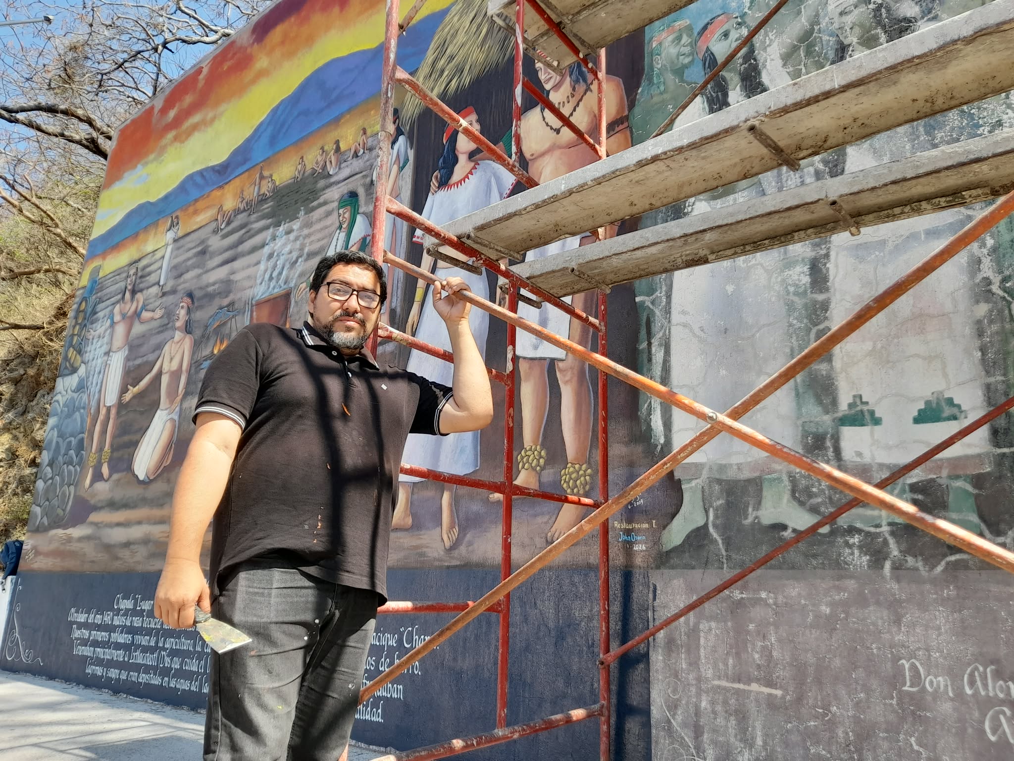 Lee más sobre el artículo Reinicia la restauración del mural de la Avenida Hidalgo en Chapala